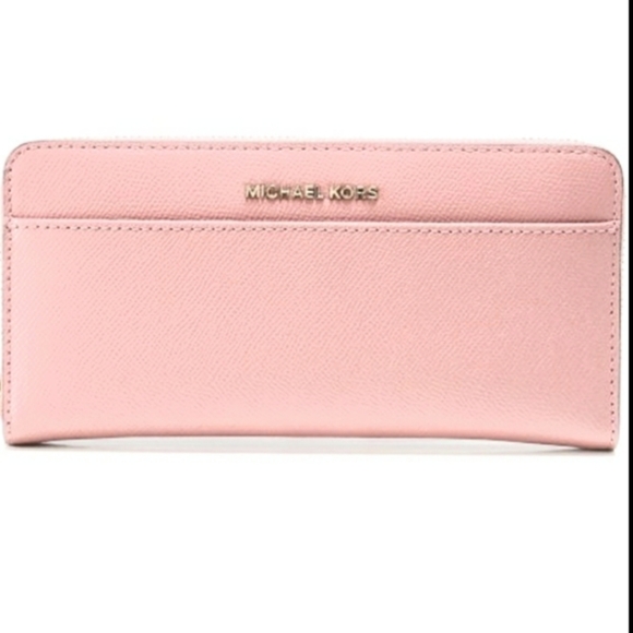 MK Michael Kors Leather Wallet Blush Kors Wallet Soft Pink Blush Leather NWT - Picture 12 of 15